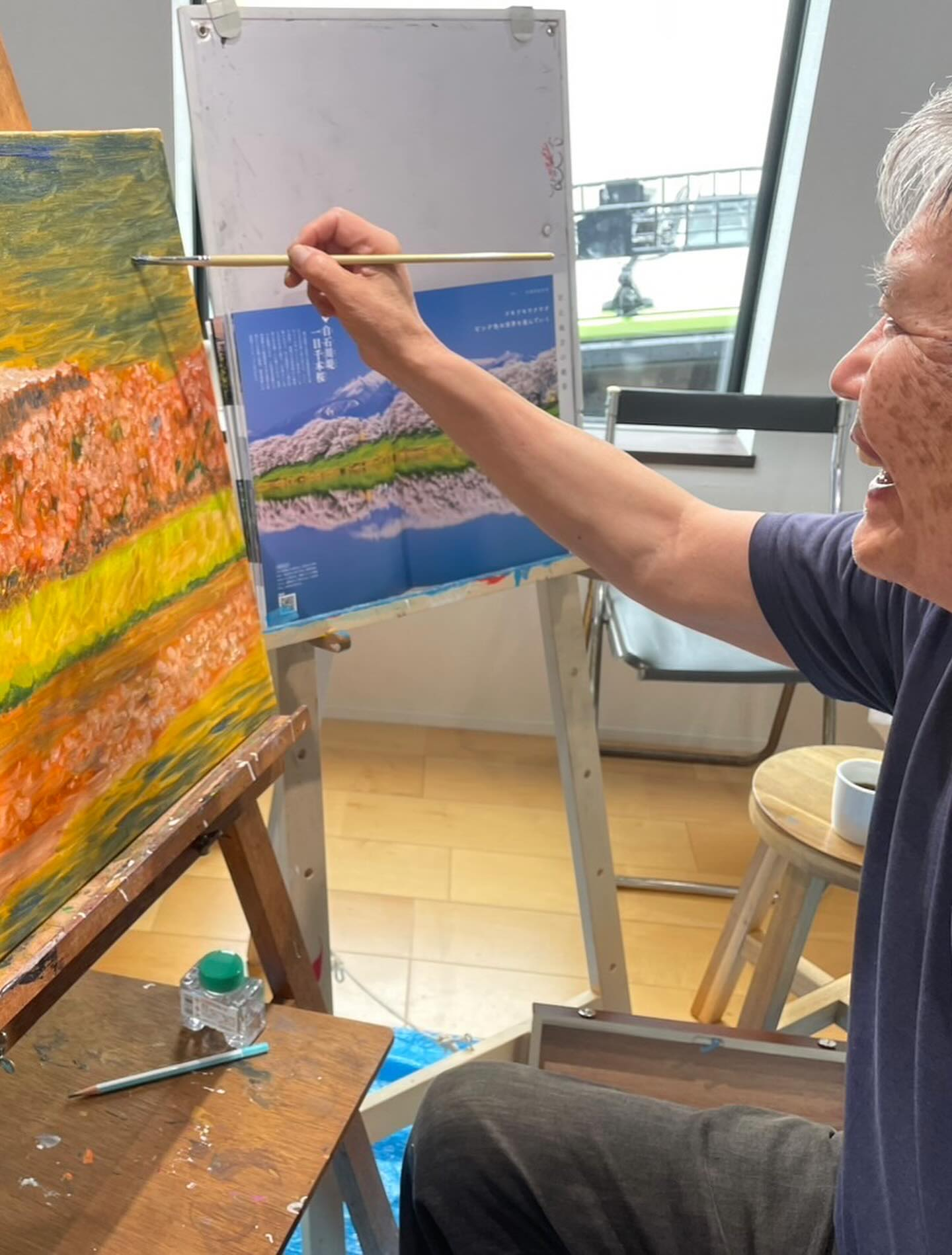 昨日から油絵デビューした方✨